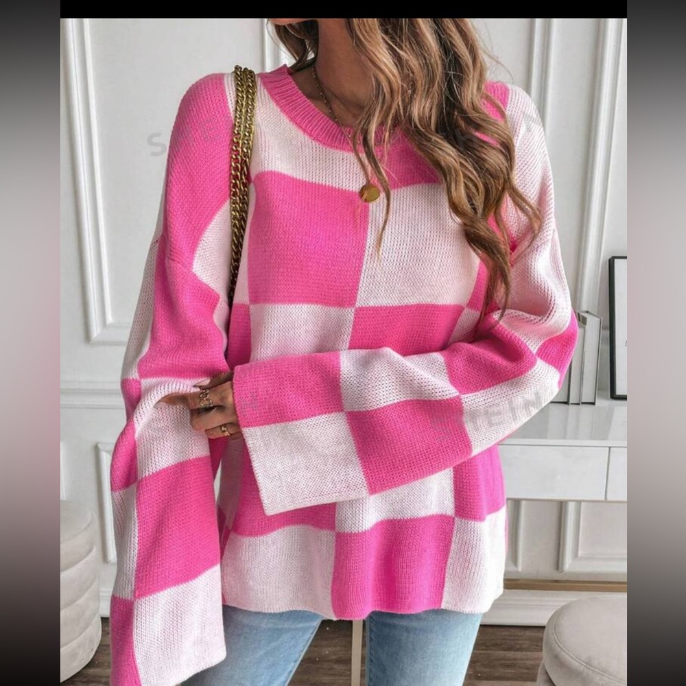 SHEIN checkered sweater